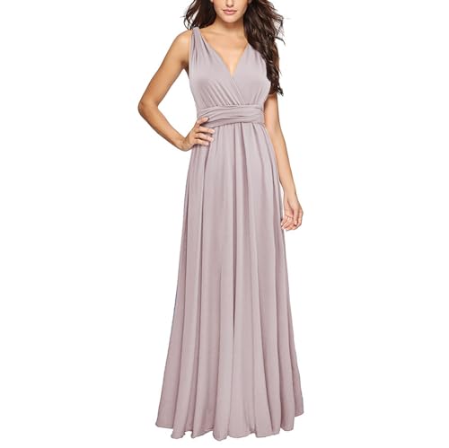 OCCOKO Wickelkleid gr gr wandelbar gr Multiway Kleider gr Kleider für Brautjungfern gr Hochzeitsgästekleider Frauen gr S XL Schlichtes Abendkleid C gr S von OCCOKO