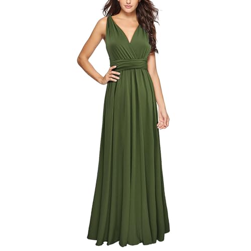 OCCOKO Wickelkleid gr gr wandelbar gr Multiway Kleider gr Kleider für Brautjungfern gr Hochzeitsgästekleider Frauen gr S XL Schlichtes Abendkleid GN4 gr S von OCCOKO