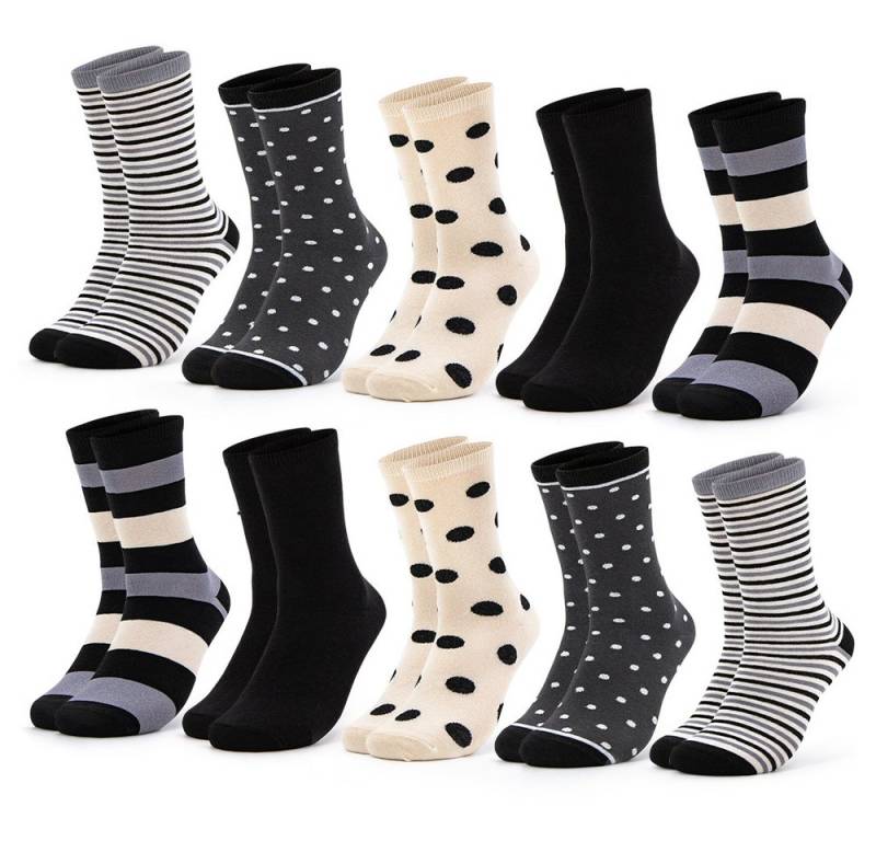 OCCULTO Basicsocken Damen Baumwollsocken 10er Pack (Modell: Lotte) (10-Paar) von OCCULTO