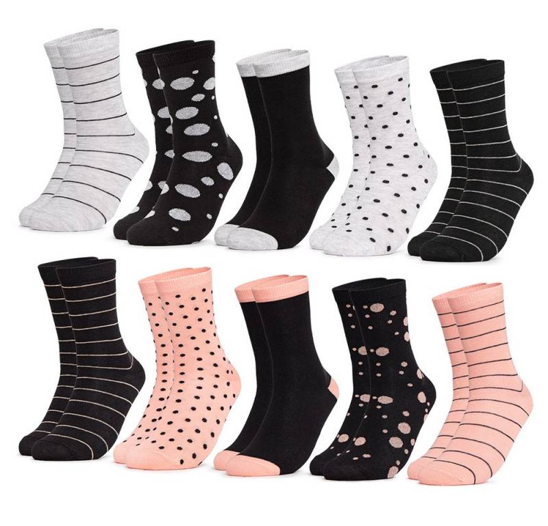 OCCULTO Basicsocken Damen Baumwollsocken 10er Pack (Modell: Lotte) (10-Paar) von OCCULTO