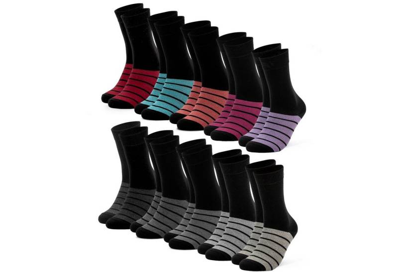 OCCULTO Basicsocken Damen Farbige Socken 10er Pack (Modell: Laura) (10-Paar) von OCCULTO