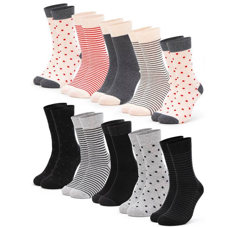 OCCULTO Basicsocken Damen Muster Socken 10 Paar (Modell: Michaela) (10-Paar) von OCCULTO