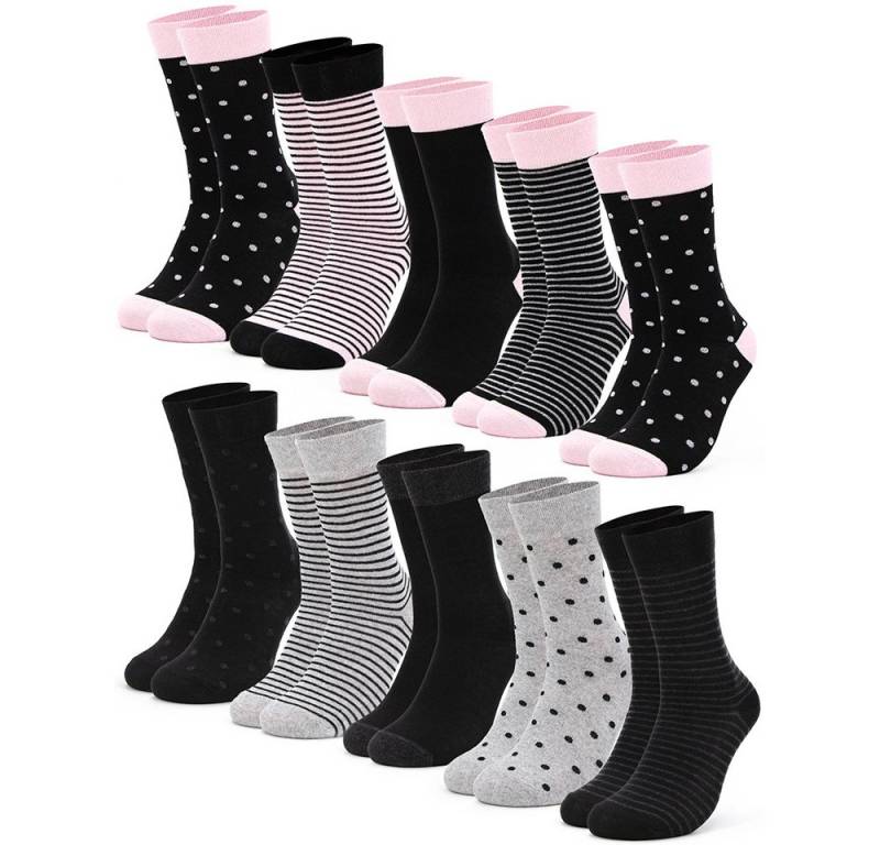 OCCULTO Basicsocken Damen Muster Socken 10 Paar (Modell: Michaela) (10-Paar) von OCCULTO
