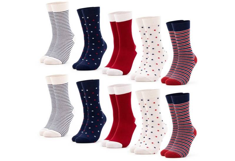 OCCULTO Basicsocken Damen Muster Socken 10 Paar (Modell: Michaela) (10-Paar) von OCCULTO