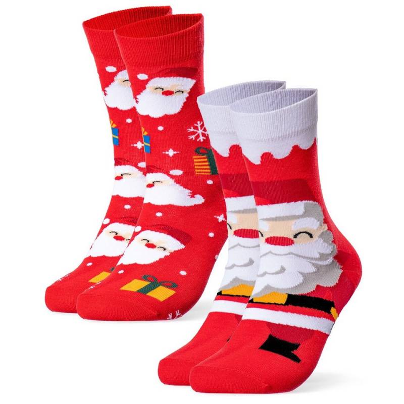 OCCULTO Basicsocken Damen & Herren Weihnachts Socken 2er Pack (Modell: Santa) (2-Paar) von OCCULTO