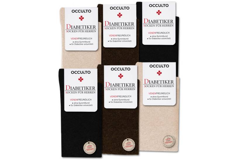 OCCULTO Basicsocken Diabetikersocken Herren ohne Naht 6er Pack (Modell: Oliver) (6-Paar) von OCCULTO