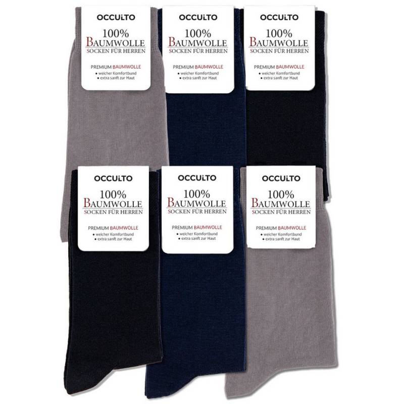 OCCULTO Businesssocken Herren 100% Baumwollsocken 6er Pack (Modell: Roland) (6-Paar) von OCCULTO