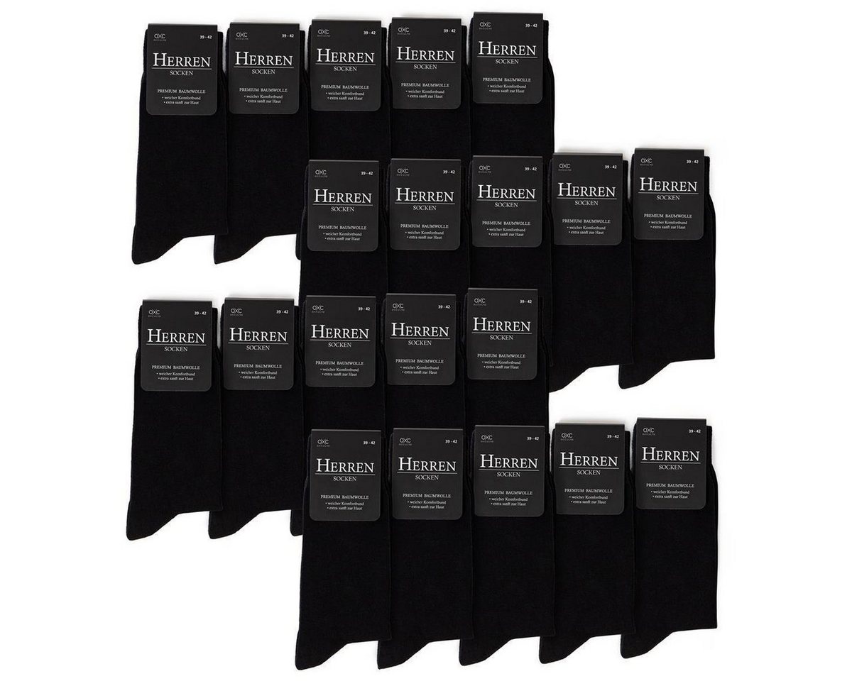 OCCULTO Businesssocken Herren Schwarze Socken 10-30er Pack (Modell: Hermann) (20-Paar) von OCCULTO