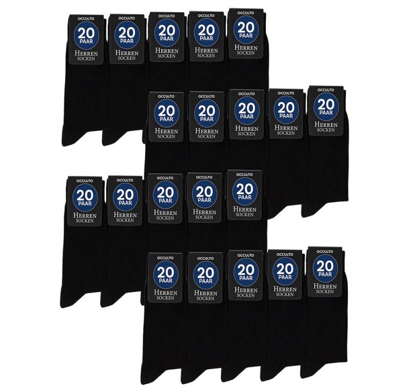 OCCULTO Businesssocken Herren Schwarze Socken 10-30er Pack (Modell: Hermann) (20-Paar) von OCCULTO