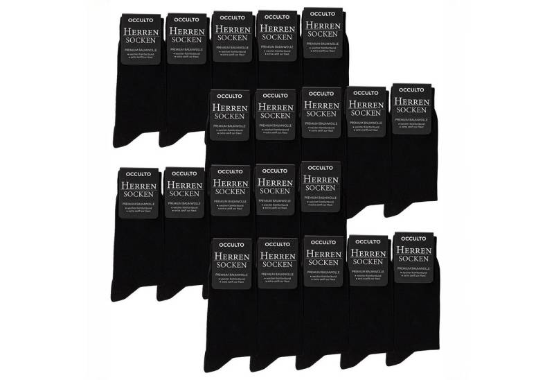 OCCULTO Businesssocken Herren Schwarze Socken 10-30er Pack (Modell: Hermann) (20-Paar) von OCCULTO