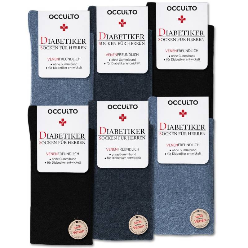 OCCULTO Basicsocken Diabetikersocken Herren ohne Naht 6er Pack (Modell: Oliver) (6-Paar) von OCCULTO