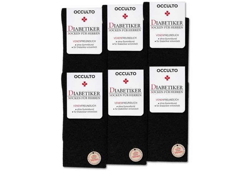 OCCULTO Basicsocken Diabetikersocken Herren ohne Naht 6er Pack (Modell: Oliver) (6-Paar) von OCCULTO