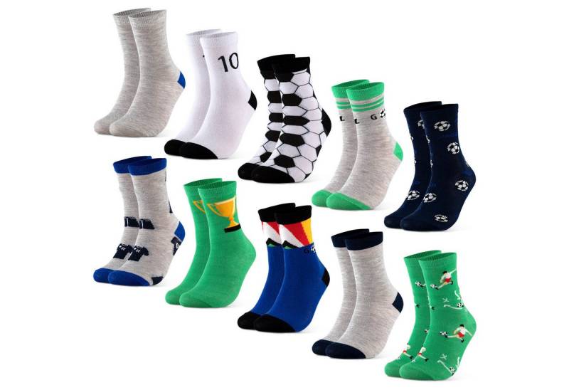OCCULTO Freizeitsocken Jungen & Mädchen Motiv Socken 10er Pack (Modell: Fantasia) (10-Paar) von OCCULTO