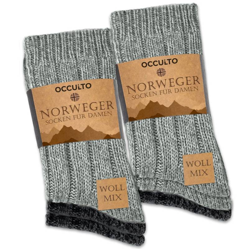 OCCULTO Norwegersocken Damen Wollsocken 6er Pack (Modell: Gloria) (6-Paar) von OCCULTO