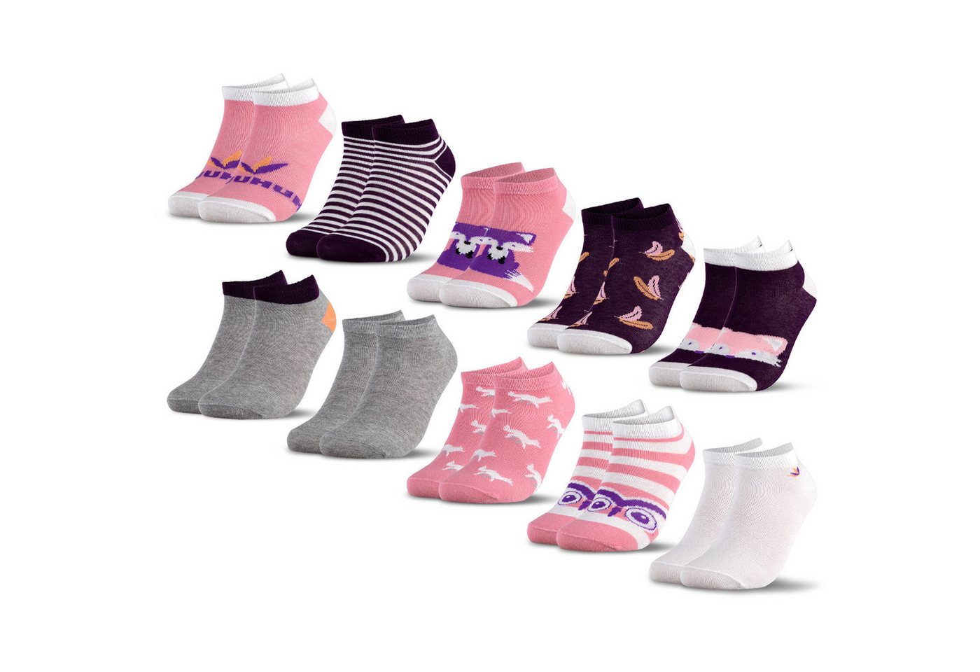OCCULTO Sneakersocken Kinder Sneaker Socken Motive 10er Pack (Modell: Motivo) (10-Paar) von OCCULTO