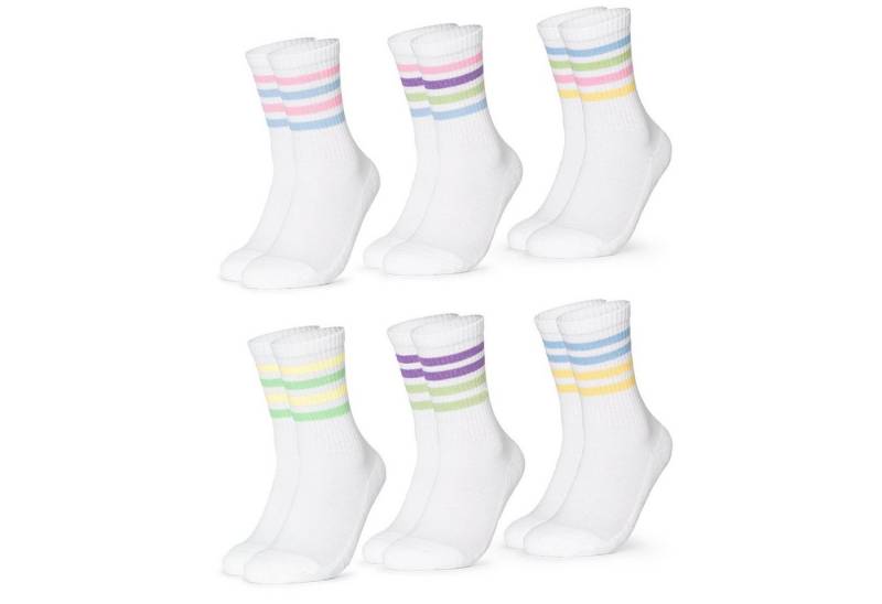 OCCULTO Sportsocken Damen Retro Tennis Socken 6er Pack (Modell: Steffi) (6-Paar) von OCCULTO