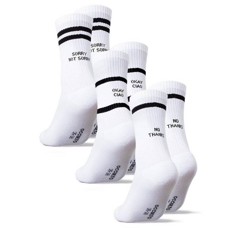 OCCULTO Tennissocken Damen & Herren Statement Tennis Socken 3er Pack (Modell: Leo) (3-Paar) von OCCULTO