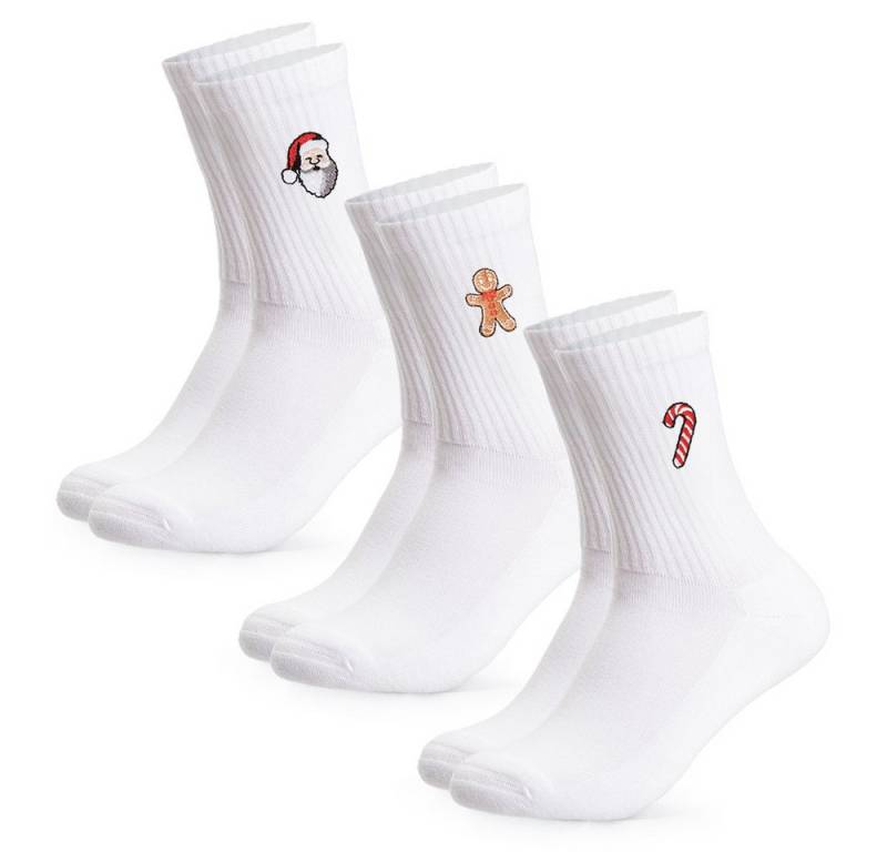 OCCULTO Tennissocken Damen & Herren Weihnachts Tennissocken 3er Pack (Modell: Claus) (3-Paar) von OCCULTO