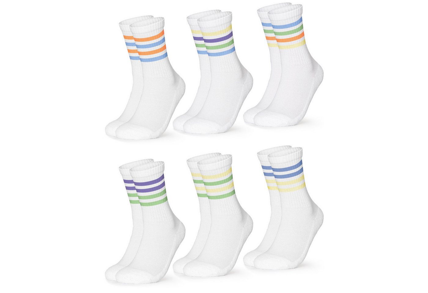 OCCULTO Tennissocken Herren Retro Tennissocken 6er Pack (Modell: Roger) (6-Paar) von OCCULTO