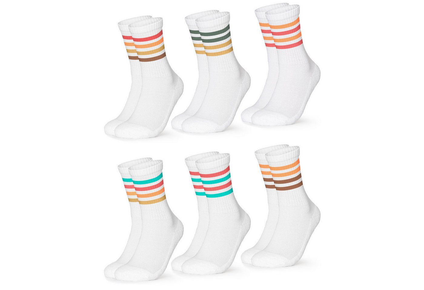 OCCULTO Tennissocken Herren Retro Tennissocken 6er Pack (Modell: Roger) (6-Paar) von OCCULTO