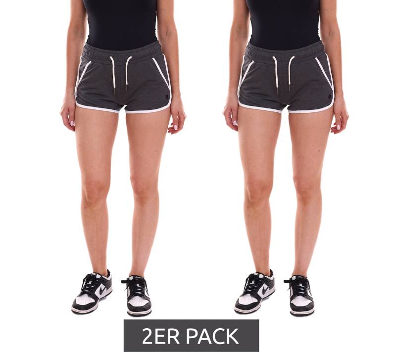 2er Sparpack OCEAN SPORTSWEAR Damen Sweat-Shorts kurze Hose mit seitlichen Eingriffstaschen 99736902 Dunkelgrau von OCEAN SPORTSWEAR