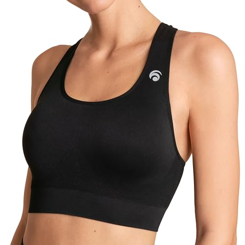 OCEANSAPART Beverly Bra Sport BH Damen ohne Bügel - Yoga, Gym Sportoberteil Bustier Damen Fitness - Nahtloses Design, Racerback-Stil, Schnelltrocknend und Atmungsaktiv - Schwarz - Gr. XXL von OCEANSAPART