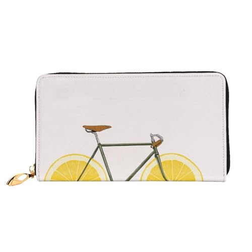 Bear Ice Leder Lange Handheld Geldbörse Damen Lange Handheld Brieftasche Verwendet für Kreditkarte Bargeld Münzaufbewahrung, Orange Fahrrad, One Size, Casual von OCELIO