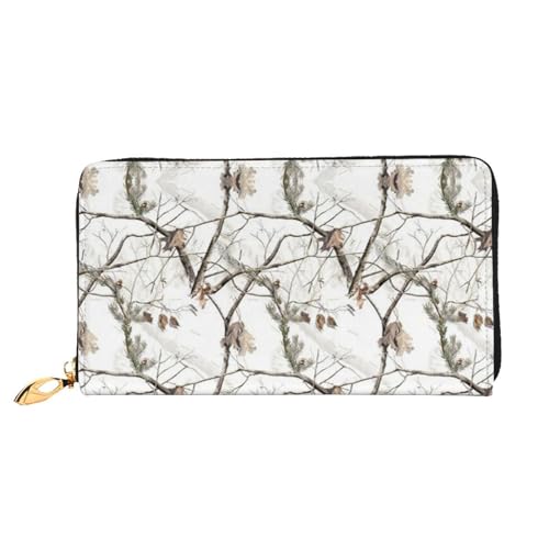 Black Blackgound Rose Leder Lange Handheld Geldbörse Damen Lange Handheld Brieftasche Verwendet für Kreditkarten Bargeld Münzaufbewahrung, White Tree Camo, One Size, Casual von OCELIO