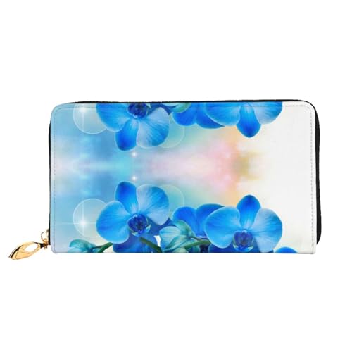 Bunte Rauch Leder Lange Handheld Brieftasche Frauen Lange Handheld Brieftasche Verwendet für Kreditkarte Bargeld Münze Lagerung, Schöne Blume, One Size, Casual von OCELIO