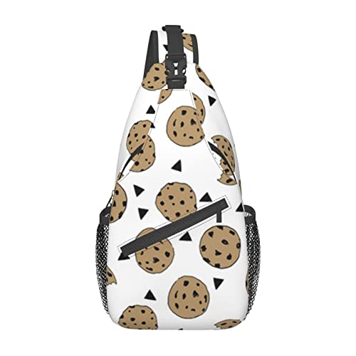 Cookies Food Chocolate Chip Biscuits Casual Messenger Bag, Single Shoulder Bag, Chest Shoulder Backpack, Waist Bag, Messenger Chest Bag, Travel Sports, Schwarz, Einheitsgröße, Messenger von OCELIO