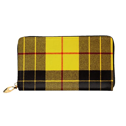 Eine Brut von Hühnern Leder Lange Handheld Geldbörse Damen Lange Handheld Brieftasche Verwendet für Kreditkarte Bargeld Münzaufbewahrung, Gelb Grau Schwarz Plaid, One Size, Casual von OCELIO