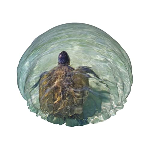 Green Sea Turtle Duschhaube für Damen und Mädchen, wiederverwendbar, wasserdicht, für alle Haare von OCELIO