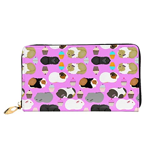 Harte Schneemann Leder Lange Handheld Brieftasche Damen Lange Handheld Brieftasche Verwendet für Kreditkarte Bargeld Münze Lagerung, Meerschweinchen Und Cupcakes, One Size, Casual von OCELIO