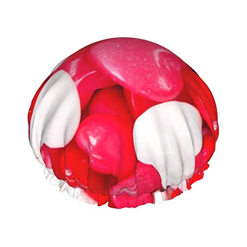 Heart Candy Duschhaube für Damen und Mädchen, wiederverwendbar, wasserdicht, für alle Haare von OCELIO