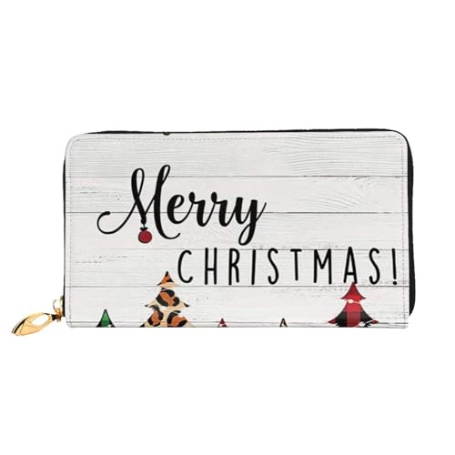 Nette Ziege Leder Lange Handheld Brieftasche Frauen Lange Handheld Brieftasche Verwendet für Kreditkarte Bargeld Münze Lagerung, Frohe Weihnachten, One Size, Casual von OCELIO