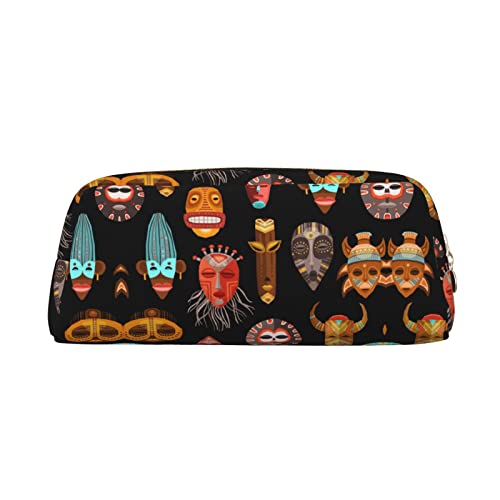 OCELIO African Ritual Ethnic Tribal Leder Reißverschluss Stereoskopische Stifttasche Bunte Schreibwaren Tasche Make-up Tasche Aufbewahrungstasche von OCELIO