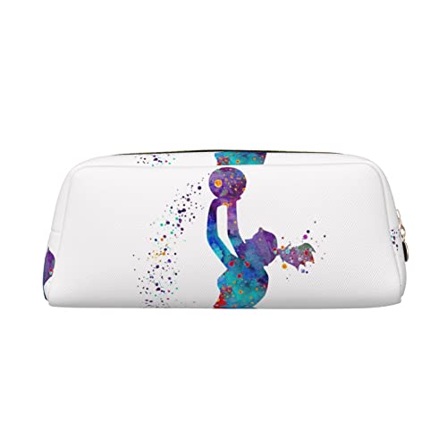 OCELIO Basketball Mädchen Muster Leder Reißverschluss Stereoskopische Stift Tasche Bunte Schreibwaren Tasche Make-up Tasche Aufbewahrungstasche von OCELIO