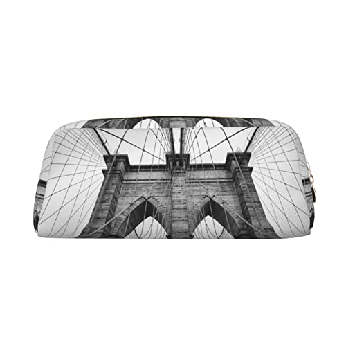 OCELIO Brooklyn Bridge Leder Reißverschluss Stereoskopische Stifttasche Bunte Schreibwaren Tasche Make-up Tasche Aufbewahrungstasche von OCELIO