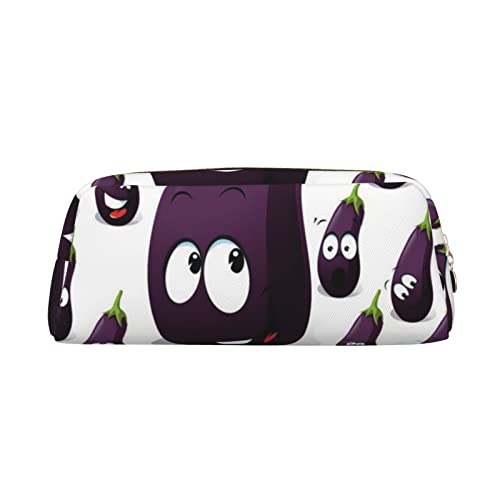 OCELIO Cartoon Aubergine Leder Reißverschluss Stereoskopische Stift Tasche Bunte Schreibwaren Tasche Make-up Tasche Aufbewahrungstasche von OCELIO