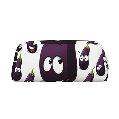 OCELIO Cartoon Aubergine Leder Reißverschluss Stereoskopische Stift Tasche Bunte Schreibwaren Tasche Make-up Tasche Aufbewahrungstasche von OCELIO