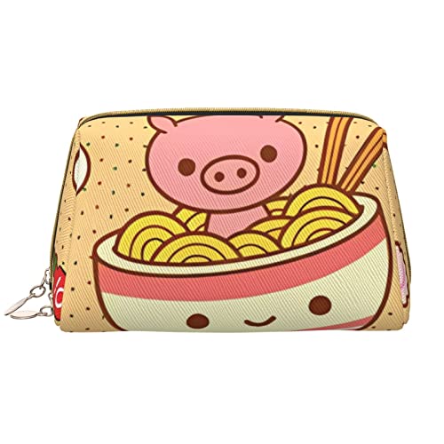 OCELIO Delicious Sweet Ramen Make-up-Tasche, große Kapazität, Reise-Kosmetiktasche, PU-Leder, Make-up-Organizer-Tasche für Damen, Weiss/opulenter Garten, Einheitsgröße von OCELIO