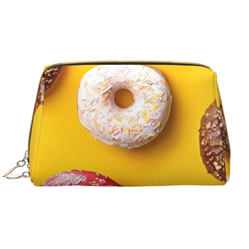 OCELIO Donut-Make-up-Tasche, große Kapazität, Reise-Kosmetiktasche, PU-Leder, Make-up-Organizer-Tasche für Damen, Weiss/opulenter Garten, Einheitsgröße von OCELIO