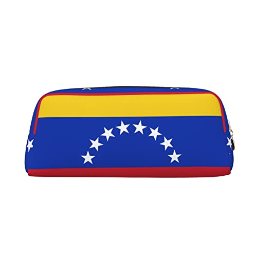 OCELIO Flagge von Venezuela Leder Reißverschluss Stereoskopische Stift Tasche Bunte Schreibwaren Tasche Make-up Tasche Aufbewahrungstasche von OCELIO