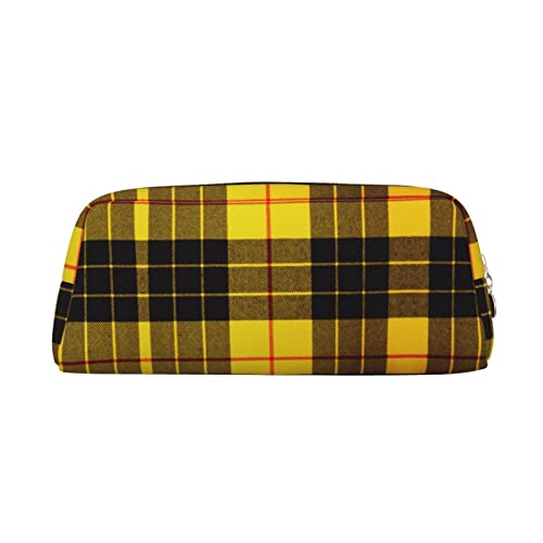 OCELIO Gelb Grau Schwarz Plaid Leder Reißverschluss Stereoskopische Stift Tasche Bunte Schreibwaren Tasche Make-up Tasche Aufbewahrungstasche von OCELIO