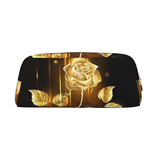 OCELIO Gold Rose Leder Reißverschluss Stereoskopische Stift Tasche Bunte Schreibwaren Tasche Make-up Tasche Aufbewahrungstasche von OCELIO