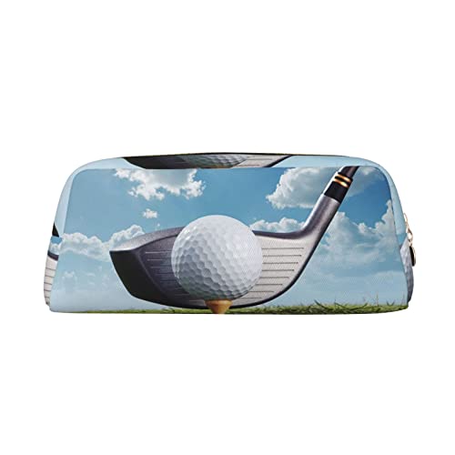 OCELIO Golf-Club-Leder-Reißverschluss-Stereoskopische Stifttasche, bunte Schreibwaren-Tasche, Make-up-Tasche, Aufbewahrungstasche von OCELIO