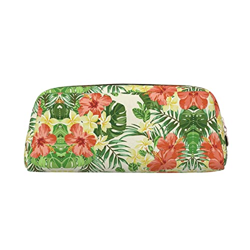 OCELIO Hojas Tropicales Y Flores Leder Reißverschluss Stereoskopische Stifttasche Bunte Schreibwaren Tasche Make-up Tasche Aufbewahrungstasche von OCELIO