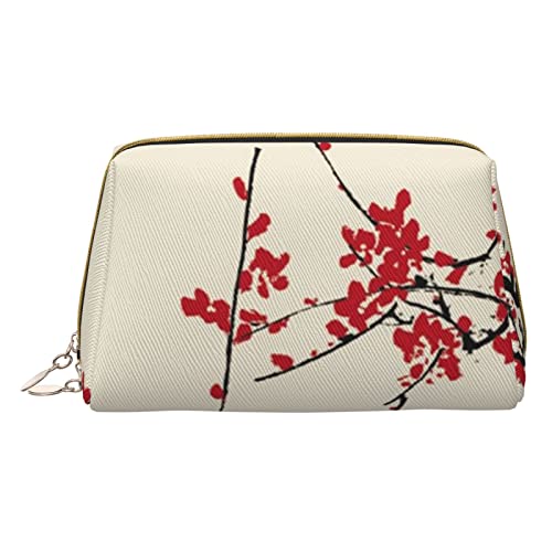 OCELIO Japanische Kosmetiktasche mit Blumenmuster, Kirschblüten-Motiv, große Kapazität, Reise-Kosmetiktasche, PU-Leder, Make-up-Organizer-Tasche für Damen, Weiss/opulenter Garten, Einheitsgröße von OCELIO