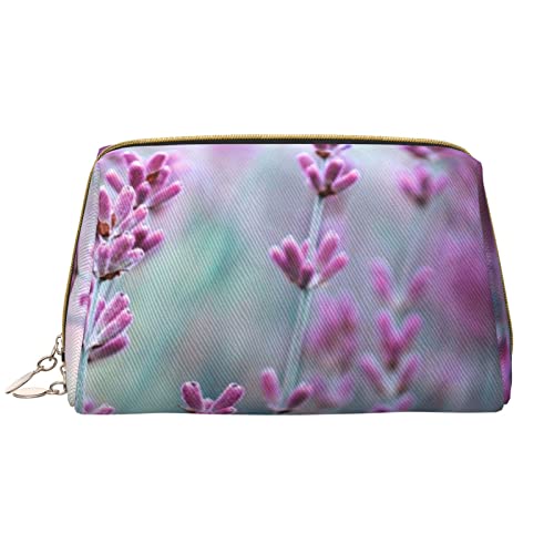 OCELIO Make-up-Tasche mit Duft, Lavendel, Blumen, großes Fassungsvermögen, Reise-Kosmetiktasche, PU-Leder, Make-up-Organizer-Tasche für Frauen, Weiss/opulenter Garten, Einheitsgröße von OCELIO