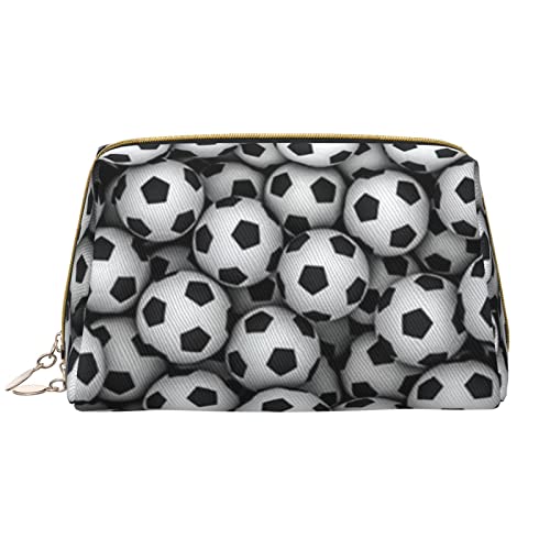 OCELIO Make-up-Tasche mit Fußball-Muster, große Kapazität, Reise-Kosmetiktasche, PU-Leder, Make-up-Organizer-Tasche für Damen, Weiss/opulenter Garten, Einheitsgröße von OCELIO